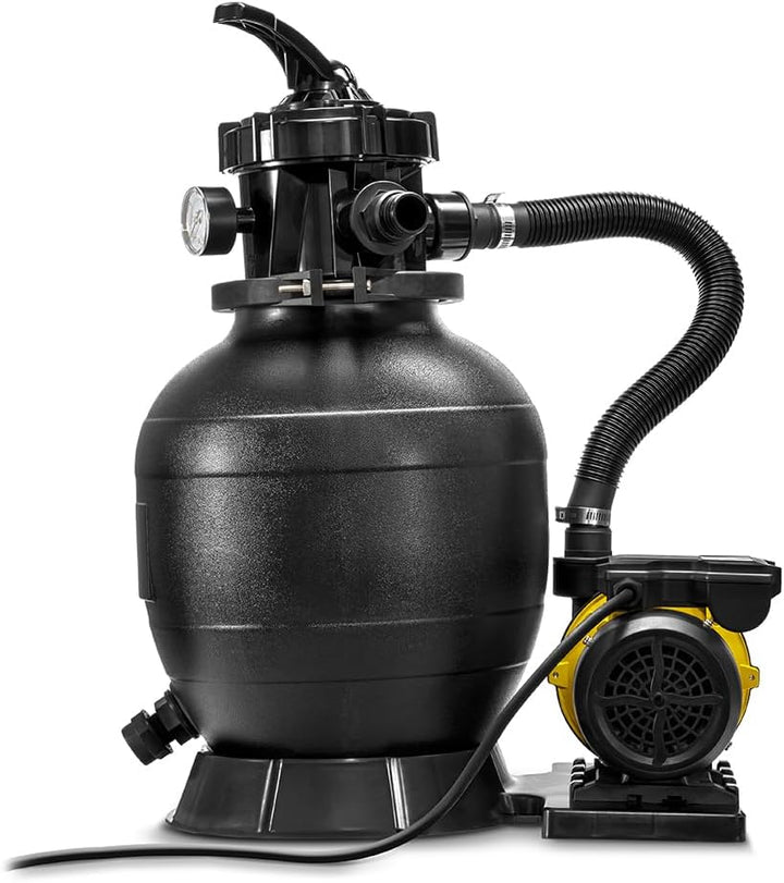 TROTEC Sandfilterpumpe TSP 10000 EF 10000 l/h Pool Filterpumpe mit 7 Wege Ventil und Vorfilter geeig