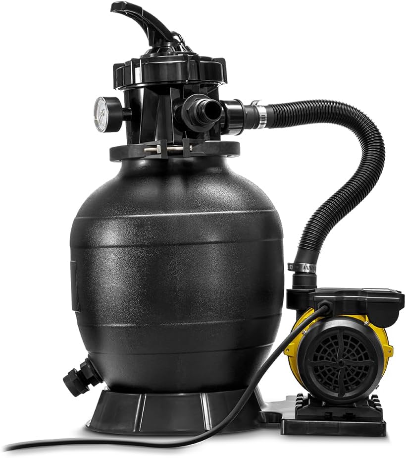 TROTEC Sandfilterpumpe TSP 7900 E – Poolpumpe mit 7-Wege-Ventil, 7900 l/h Förderleistung, 250W, für
