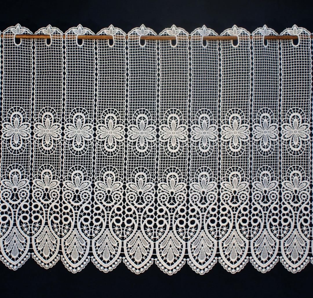 Plauener Spitze by Modespitze, Store Bistro Gardine Scheibengardine mit Stangendurchzug, hochwertige