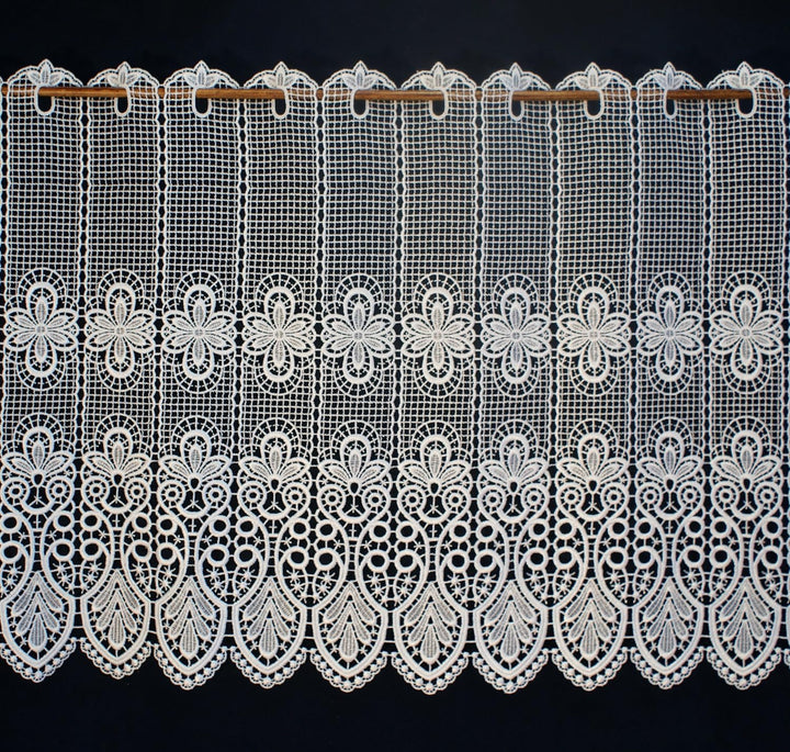 Plauener Spitze by Modespitze, Store Bistro Gardine Scheibengardine mit Stangendurchzug, hochwertige