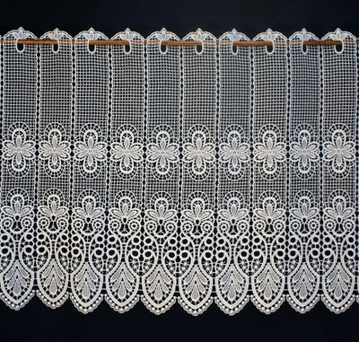 Plauener Spitze by Modespitze, Store Bistro Gardine Scheibengardine mit Stangendurchzug, hochwertige