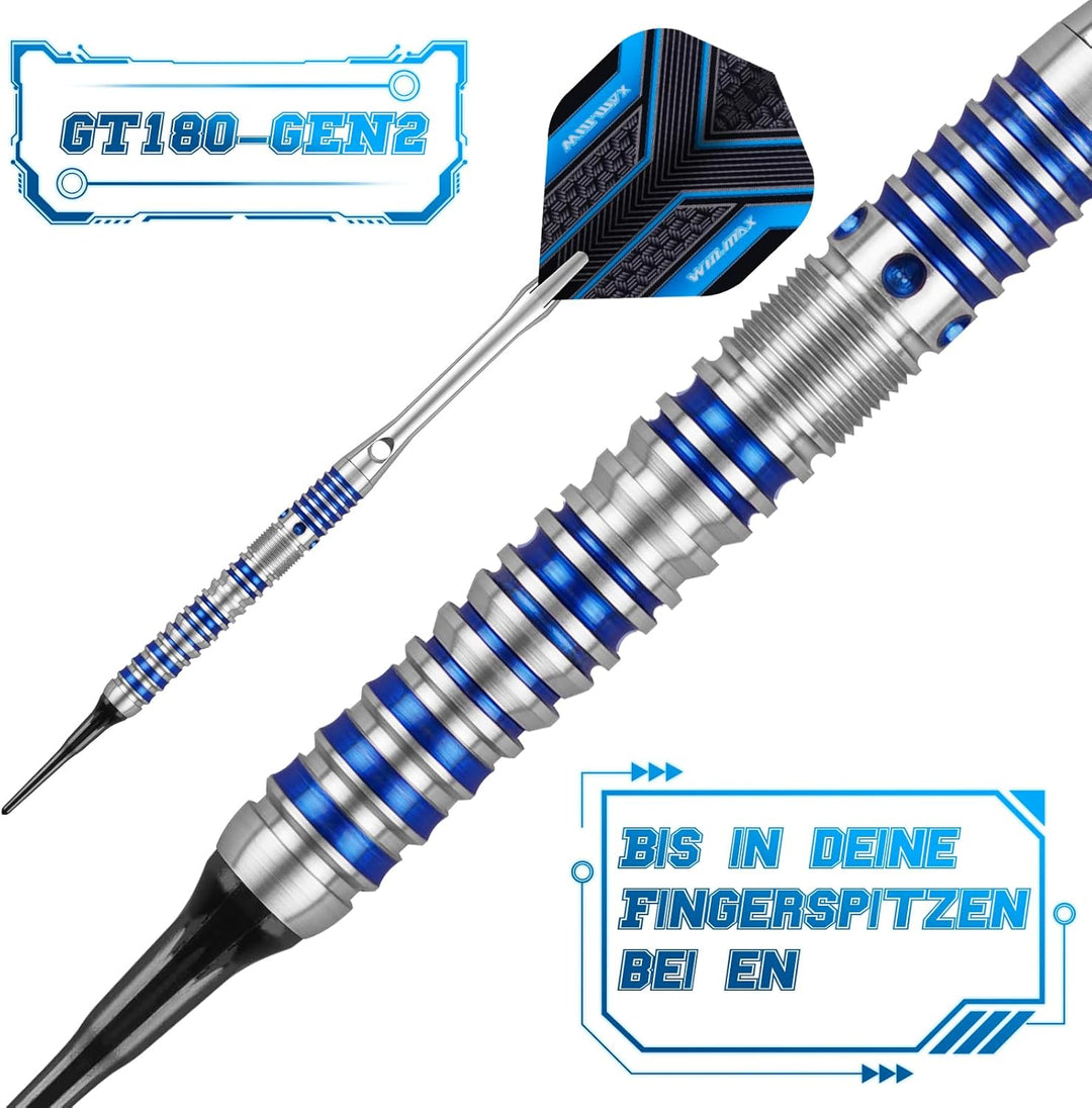 WIN.MAX Dartpfeile 90% Tungsten 3 Stück 90% Wolfram 16-18 Gramm Dart professionelle Soft-Dartpfeile