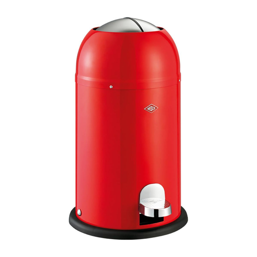 WESCO Kickmaster Junior Abfallsammler in der Farbe rot, pulverbeschichtetes Stahlblech, eingebauter