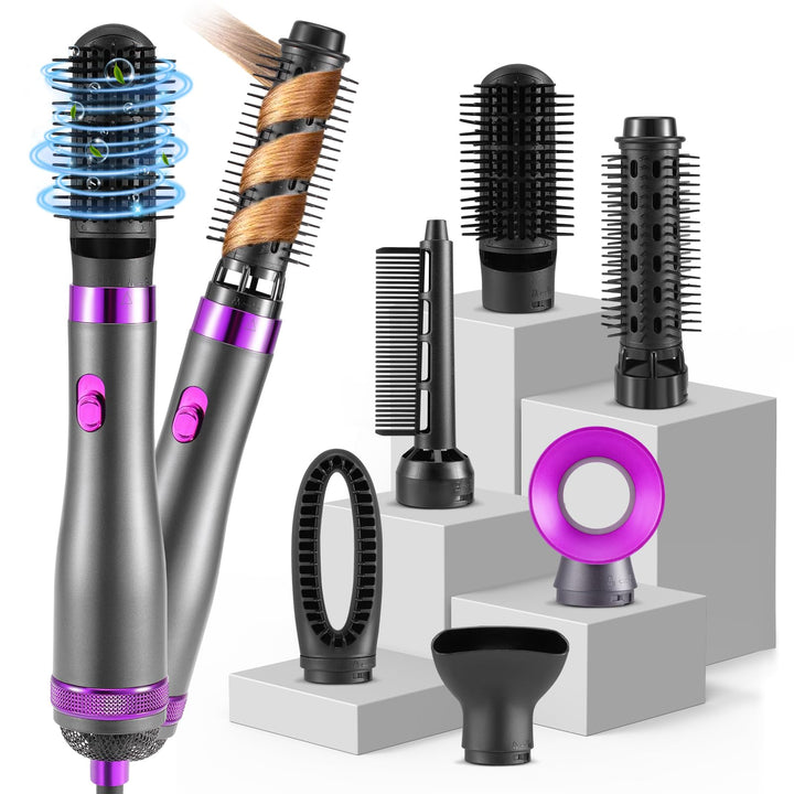 Air Styler 6-in-1-Haarstyler-Gebläsebürste, 1000 W tragbarer Haartrocknerkamm mit 6 Zubehörteilen, N