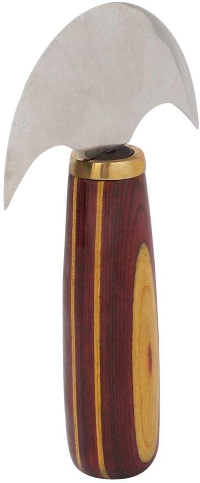Leder Schneidmesser Holzgriff vorne Stahl DIY Leathercraft Korrekturwerkzeug(S), S