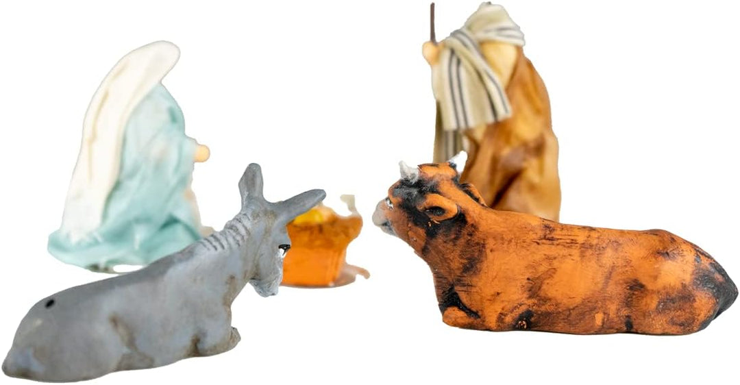Holyhome Geburt 5 Stück 6 cm (2,36 Zoll) - Neapolitanische Krippe Terrakotta, gekleidet, hergestellt