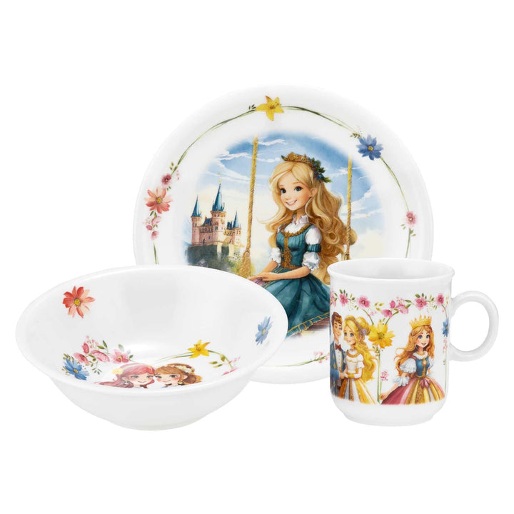 Seltmann Weiden 001.774989 Compact Prinzessin Kinder-Set 3-teilig, Teller (19 cm) Schale (16 cm) und