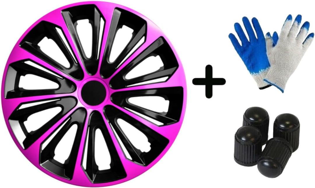 Luckyberg Radkappen 14 Zoll Strong | Radzierblenden 4er-Set für die meisten Automarken und Stahlfelg