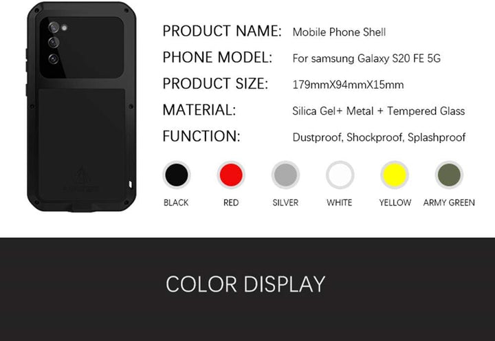 LOVE MEI für Samsung Galaxy S20 FE 5G Hülle, Outdoor-Sportarten Heavy Duty Ganzkörper Schutzhülle An
