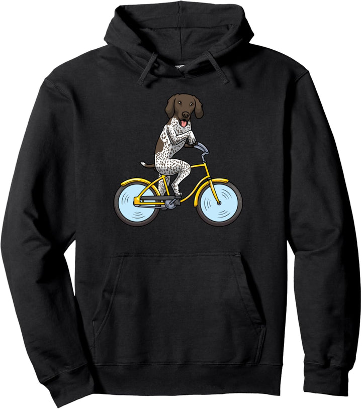 Deutsch Kurzhaar Hund Mit Fahrrad Pullover Hoodie