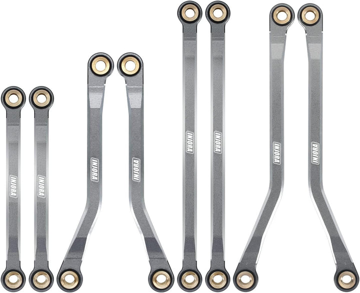 INJORA Hohe Clearance Links CNC Aluminium Link für 1/18 TRX4M Upgrade RC Crawler, Grau, Grau