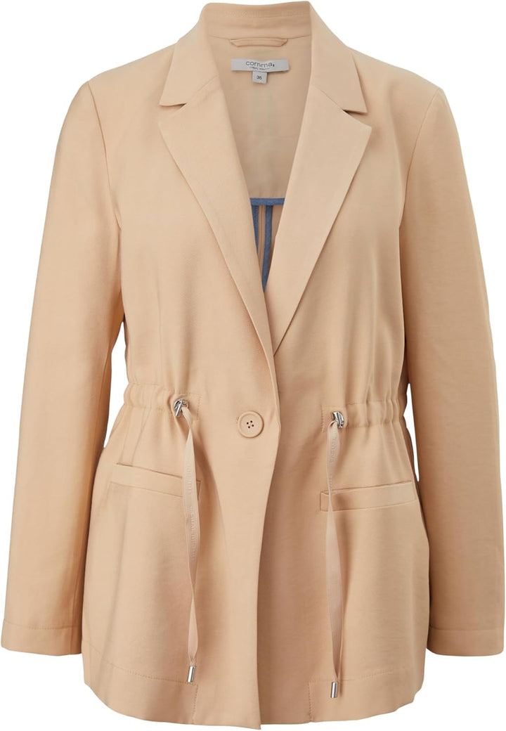 comma Blazerjacke mit Tunnelzug 44 8315 Hellbraun, 44 8315 Hellbraun
