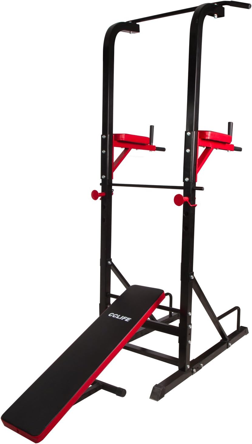 CCLIFE Power Tower Dip Station Klimmzugstange für Krafttrainingsgeräte für das