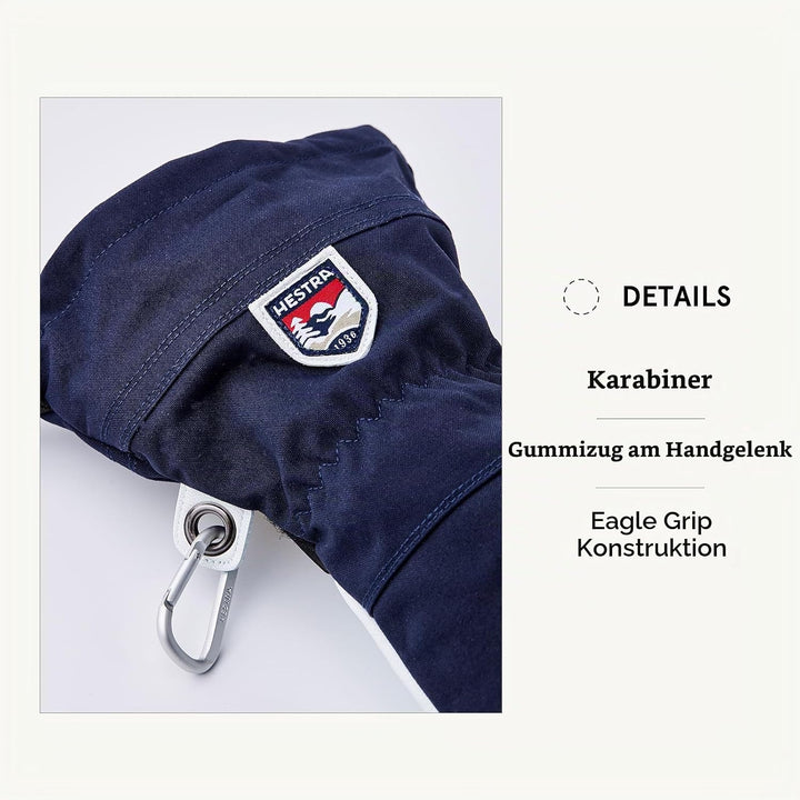 HESTRA Army Heli 5-Finger-Skihandschuh für Herren, Leder 7 navy, 7 navy