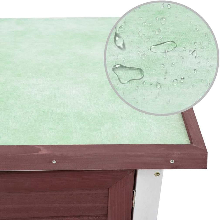 vidaXL Holz Kaninchenstall 1 Tür Braun Hasenstall Kaninchenkäfig Hasenkäfig Braun und Weiss, Braun u