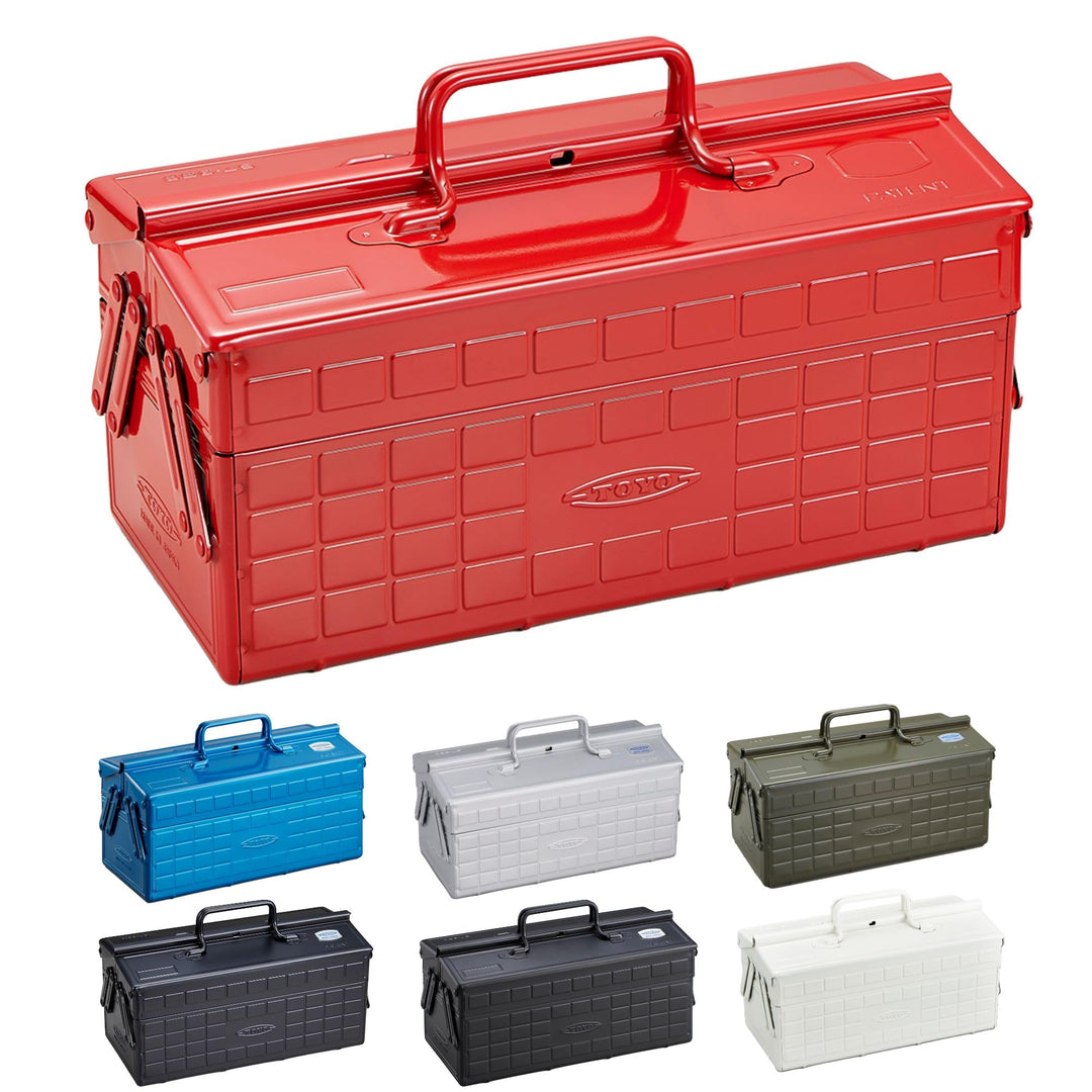 Toyo ST-350R Werkzeugkoffer, 2-stöckig, Farbe Rot/Ausflug, Einfarbig (Getaway Solids), Rot/Ausflug,
