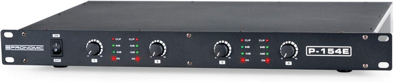 Pronomic P-154E MKII Endstufe - 4-Kanal Endstufe - Leistung RMS/4 Ohm: 4x 150 Watt - Besonders geeig