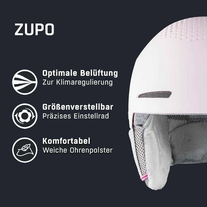 ALPINA ZUPO - Sicherer, Stossabsorbierender, Belüfteter & Schlagfester Skihelm Für Kinder light-rose