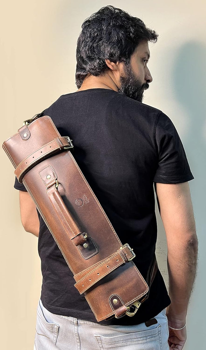 Rustic Town Leder Messerrolle Kochmesser Messertasche - Werkzeugtasche Knife Bag Küchenmesser Etui -
