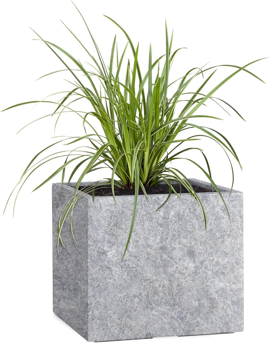 Pflanzwerk® Pflanzkübel Cube Lava Hellgrau 28x28x28cm Blumentopf *Frostbeständige Blumenkübel* *UV-S