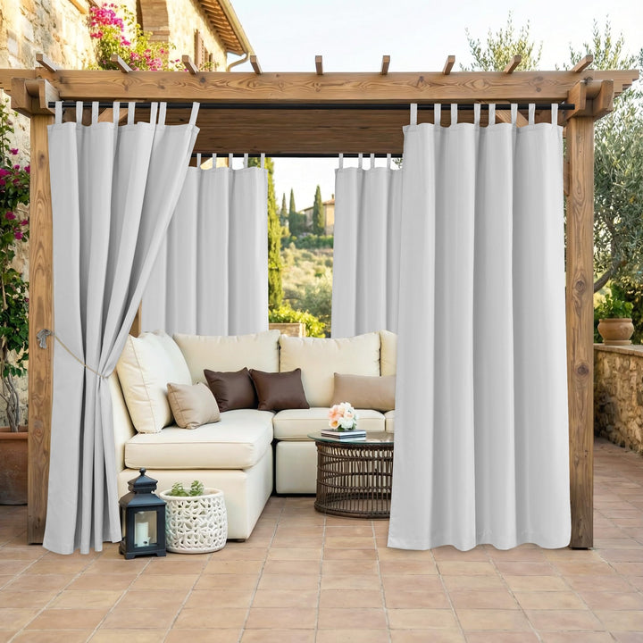 Outdoor Vorhänge Wasserfest Sonnenschutz Winddicht mit Klettband Oben für Terrasse Garten Balkon Fam
