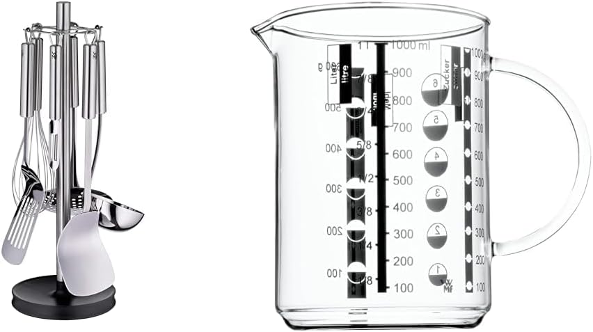 WMF Profi Plus Küchenhelfer Set 7-teilig, Ständer mit 6 Helfern, Schöpflöffel, Schaumlöffel, Wokwend