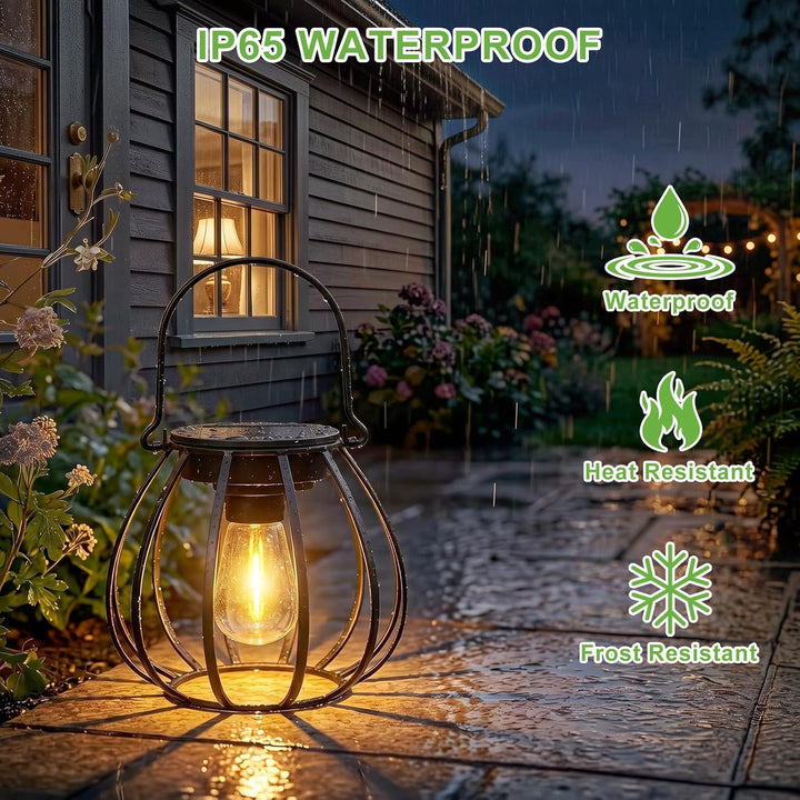 Kimjo Solarlaterne für Aussen - Solarlampen für Aussen Garten Hängend Stehend IP65 Wasserdicht - Top