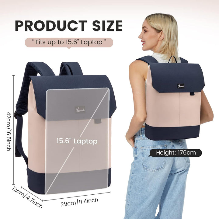 LOVEVOOK Rucksack Damen, 15,6 Zoll Laptop Schulrucksack Mädchen Teenager mit USB Ladeanschluss & Lap