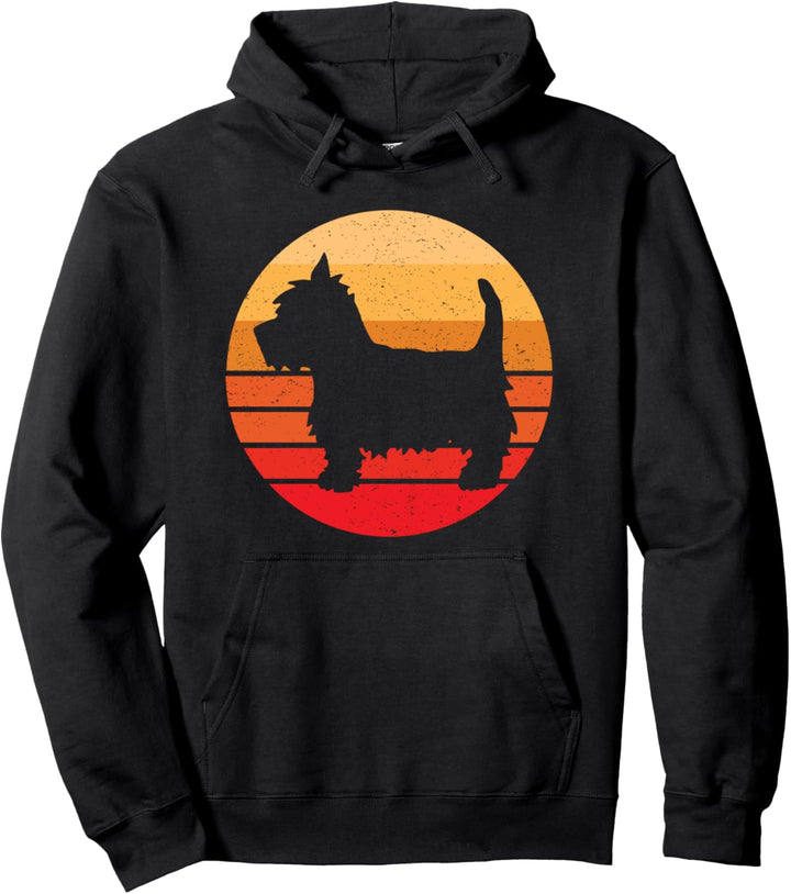 West Highland Terrier, Westie, Vintage Sonnenuntergang Pullover Hoodie