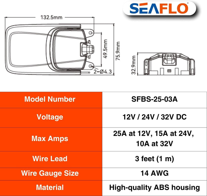SEAFLO 03-Serie Bilgenpumpen-Schwimmerschalter für 12 V, 24 V, 32 V