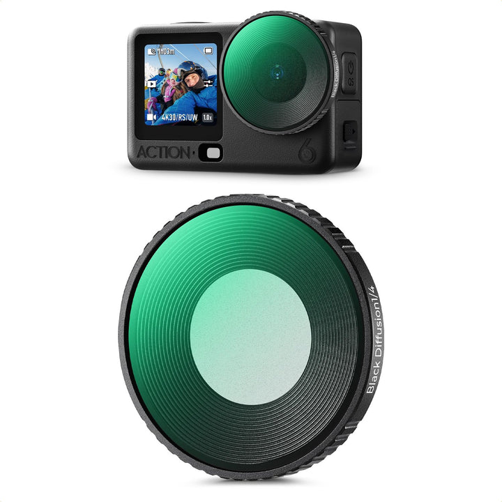 K&F CONCEPT Black-Mist 1/4 Filter Kompatibel mit DJI Osmo Action 6, Black Promist Filter Optischem G