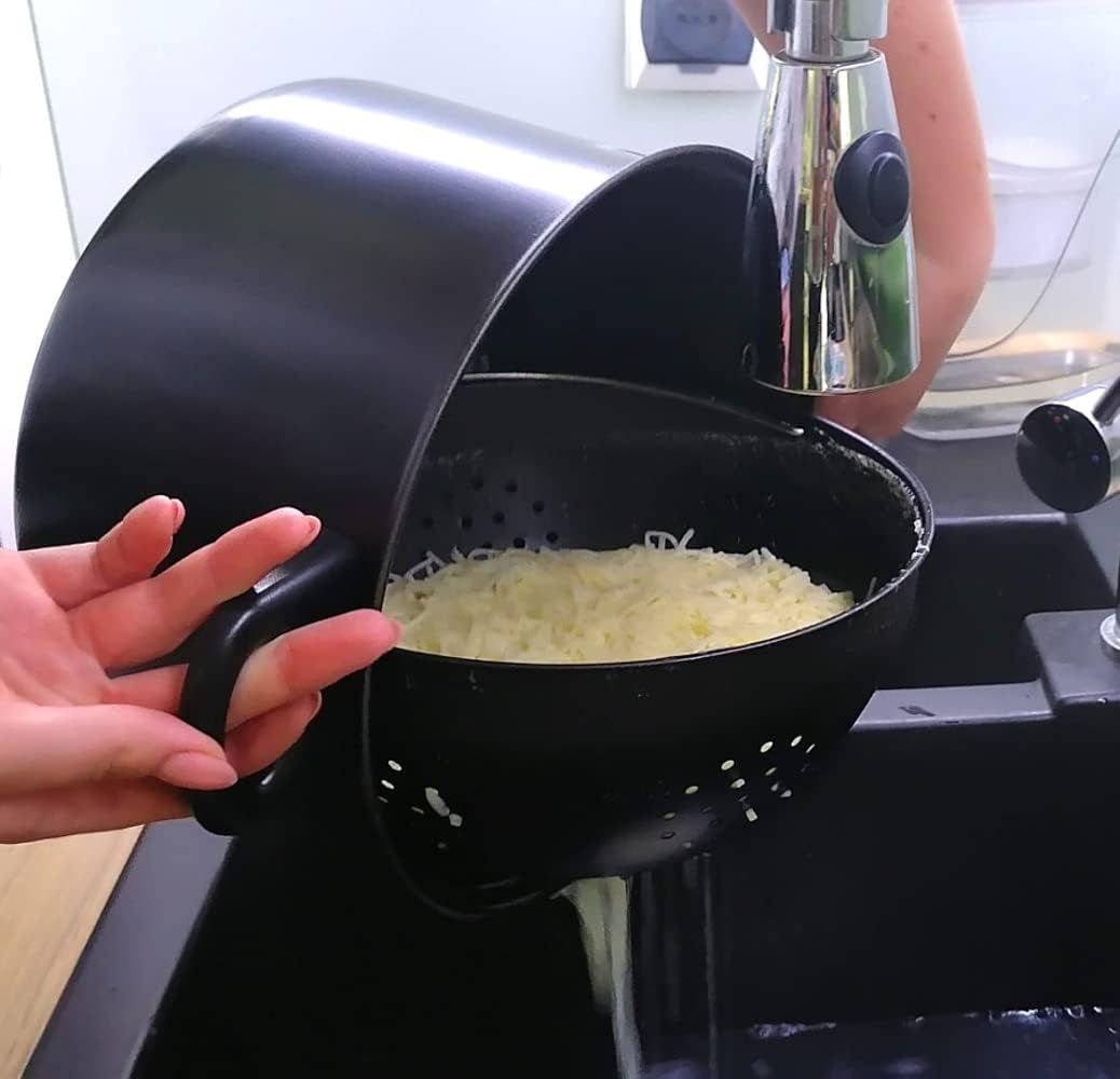 BASS POLSKA Topf mit Sieb und Deckel, Magic Pot Kochtopf-Set, Einfaches Kochen, Abgiessen & Serviere