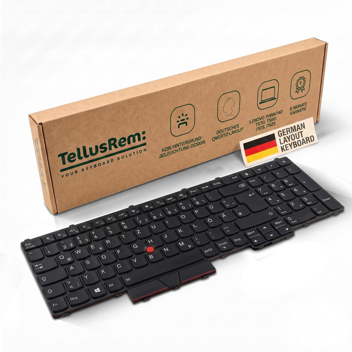 TellusRem ersatztastatur Deutsche Nicht Hintergrundbeleuchtung für Lenovo Thinkpad T570 T580 P51s P5