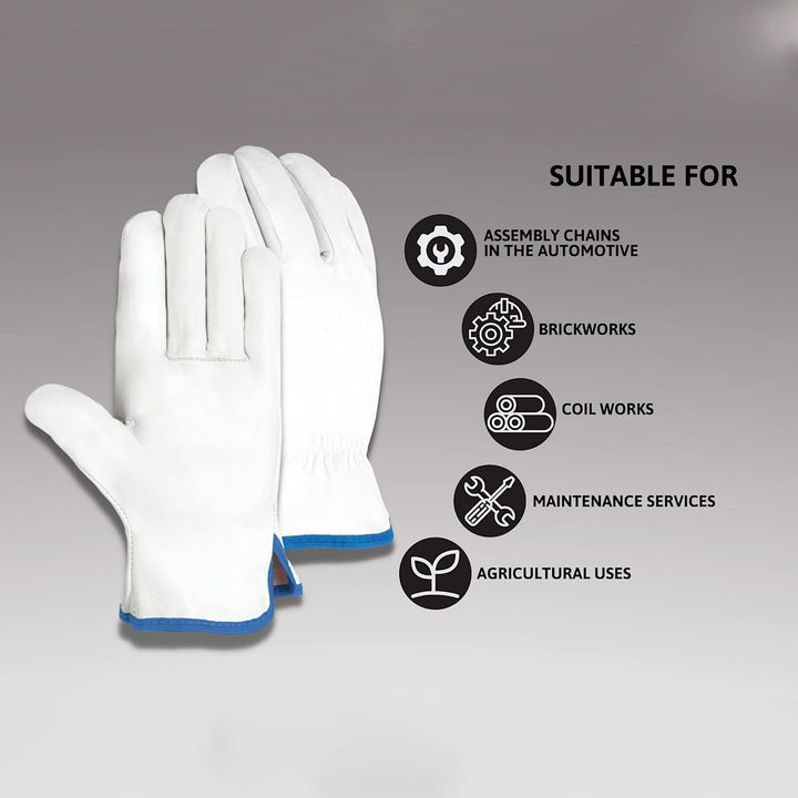 DOJA Barcelona | Leder Arbeitshandschuhe | 24 Paar | Arbeitshandschuhe Grösse 9 / L | Leder | Handsc