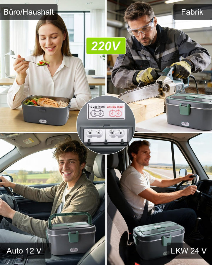 AUTOPkio 12V/24V 220V Netzkabel für Elektrische Lunchbox, Zigarettenanzünder Adapter für Auto LKW un