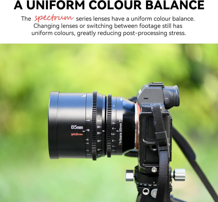 7artisans 85mm T2.0 grosse Blende Vollformat Cine-Objektiv kompatibel für Sony E-Mount, manueller Fo