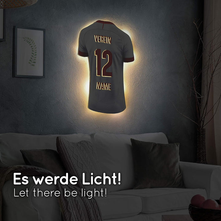 Elbeffekt Trikotlampe für Türkei Fans aus Holz - personalisierbares Geschenk - schenke Dein individu