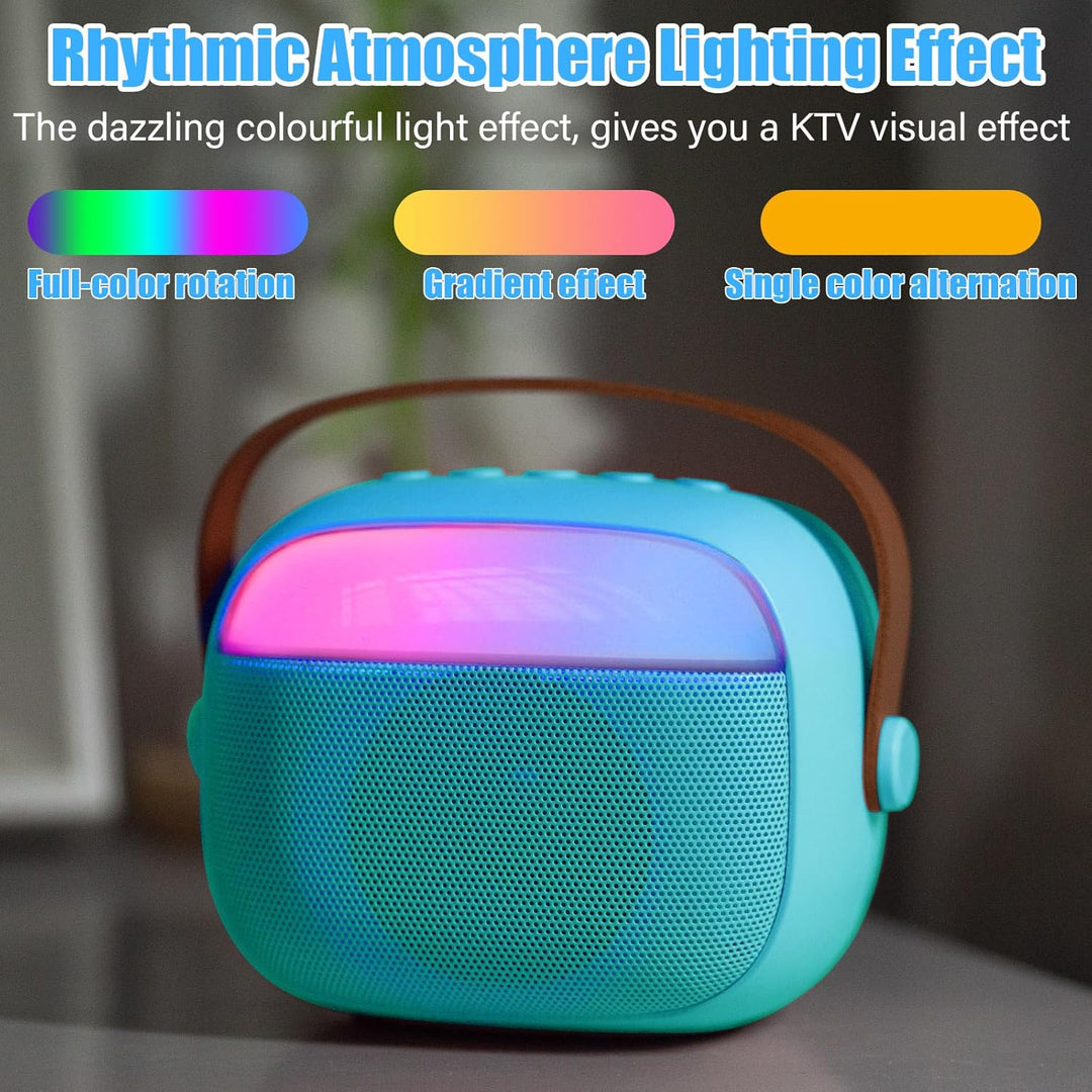 Karaoke Maschine Kinder mit 2 Drahtlosen Mikrofonen, Tragbares Bluetooth KTV Anlage, Lautsprecher mi