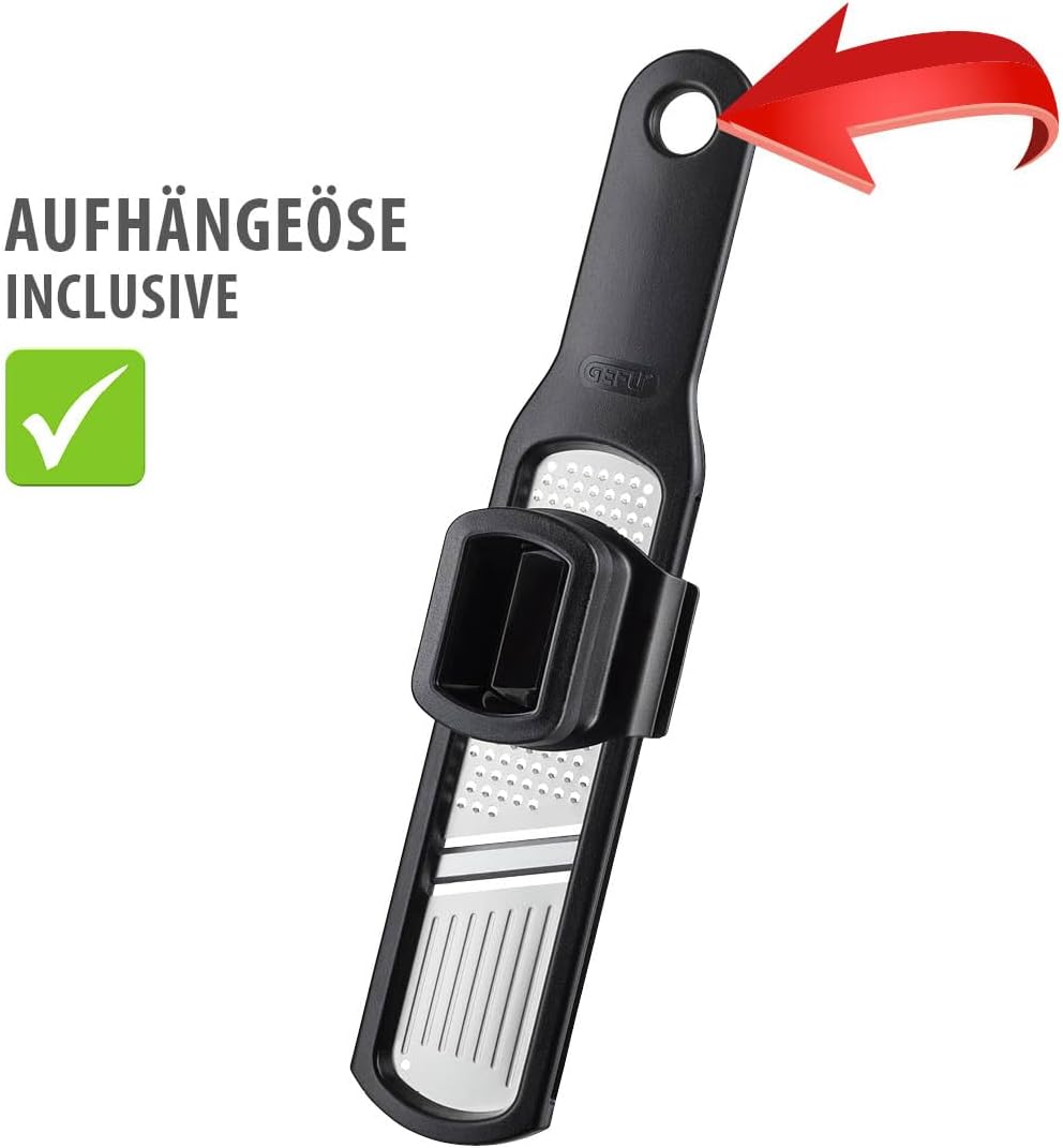 GEFU Knoblauchreibe RAFINO - kleine Handreibe für die Küche zum Hobeln und Reiben von Knoblauch, Ing