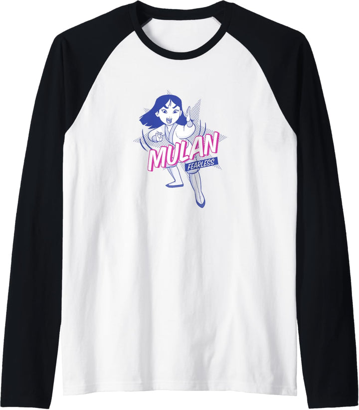 Disney Mulan Fearless Vintage Cartoon Raglan