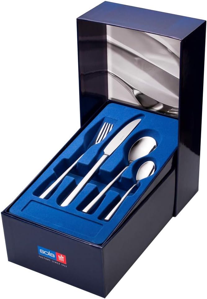 Sola Montreux Besteck Set - 6 Personen Essbesteck - 24 Teilig, 18/10 Rostfreiem Stahl - Robustes und