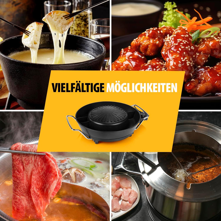 Tristar Koreanischer Grill & Hot Pot – 36 cm ⌀ – 3 L Fassungsvermögen – 4 Personen – 220 °C – Schwar