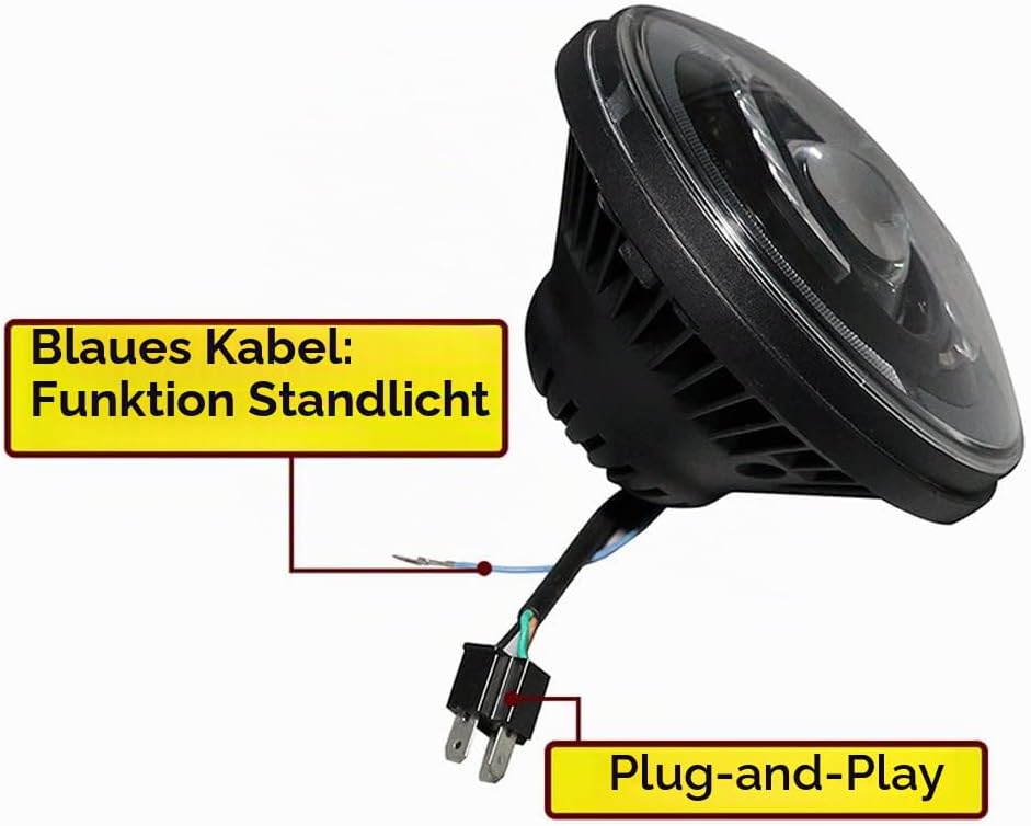 AUTO-STYLE Satz LED Scheinwerfer kompatibel mit Land Rover 90/110 &amp; Defender - Schwarz