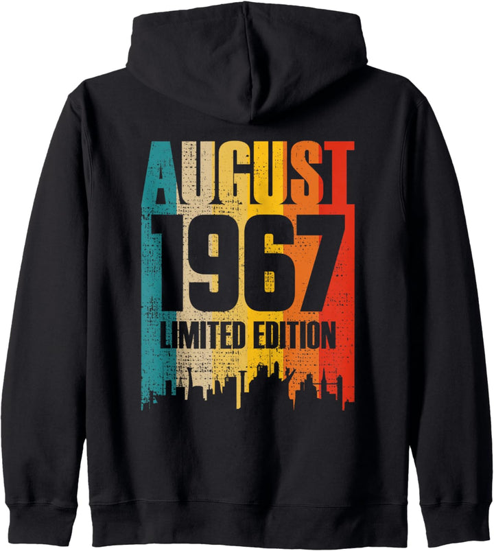 August 1967 56 Jahre Alt Geburtstag Limitierte Auflage Retro Kapuzenjacke