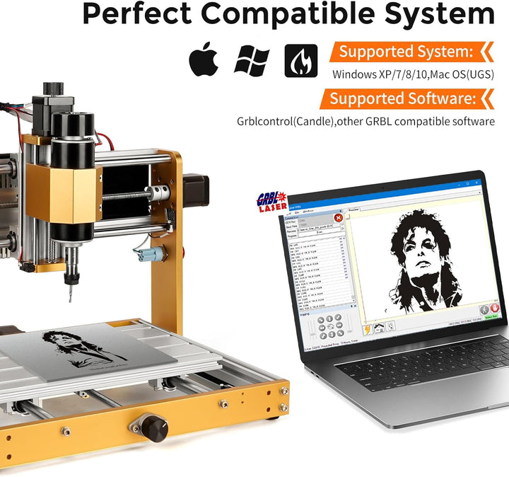 ANNOYTOOLS CNC-Fräsmaschine All-Metal 3018 2.0 PRO+ mit 500W-Spindel, Endschaltern und Not-Aus, 300
