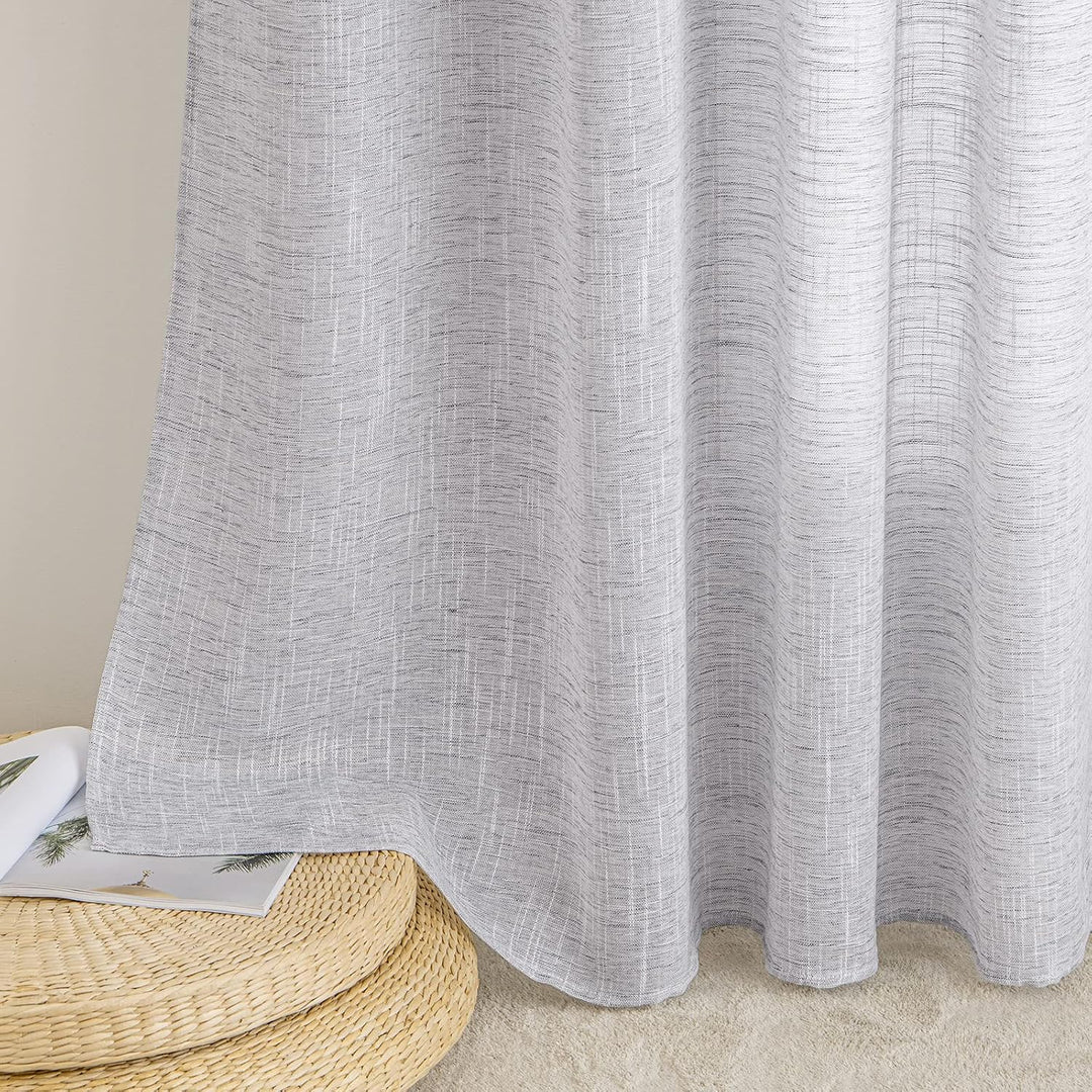MIULEE Vorhang Gardinen Leinen mit ösen Voile Vorhänge Leinenoptik Gardinen Wohnzimmer Modern Fenste