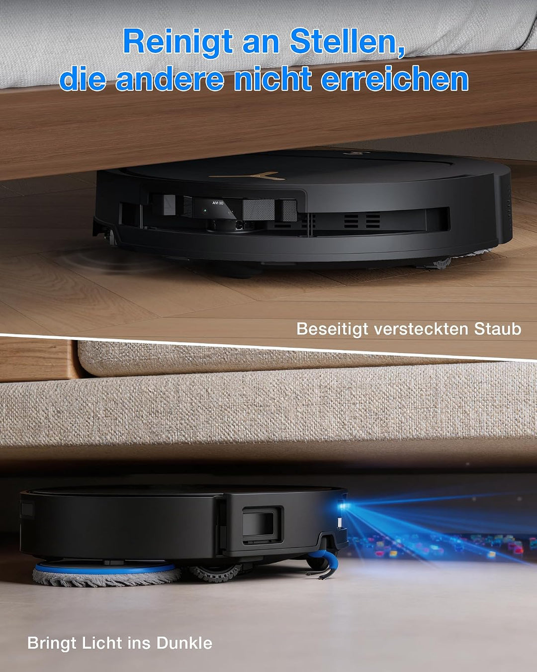 ECOVACS DEEBOT T50 PRO Omni Gen3 Saugroboter mit Wischfunktion, 25.000 Pa, AIVI 3D 3.0, autom. Zugab