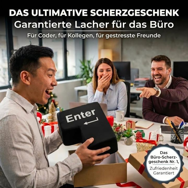GOODS+GADGETS Big Enter Button XXL Enter-Taste mit Tisch-Kissen USB Gadget Keyboard zum Anti-Stress-