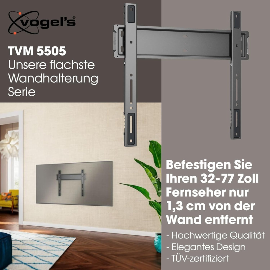 Vogel's TVM 5505 – Ultraflache TV-Wandhalterung mit einzigartigem GuidanceSystem™ Einhängemechanismu