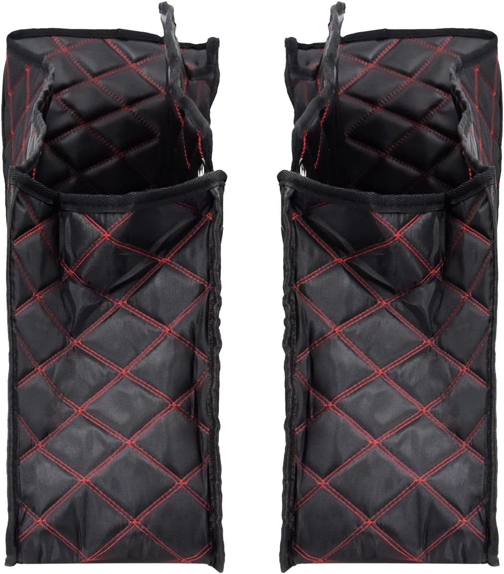 HDBUBALUS Ungedehnte Saddlebag Liner Einsätze Red Thread kompatibel mit Harley 2014-2021 1 Paar Rote